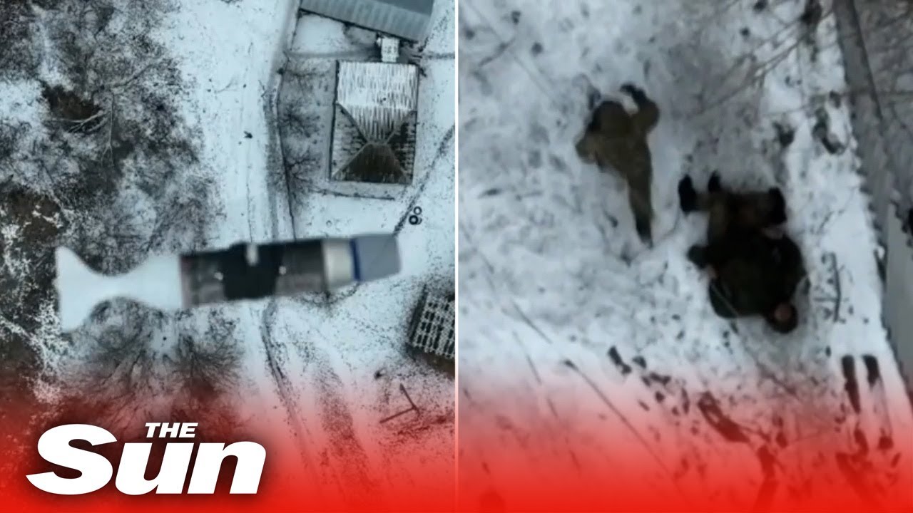 Moment Russian soldier ABANDONS wounded ally after Ukrainian drone attack