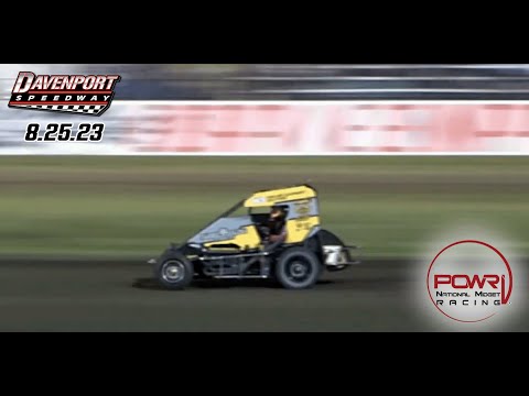 8.25.23 POWRi National Midget League Highlights from Davenport Speedway - dirt track racing video image