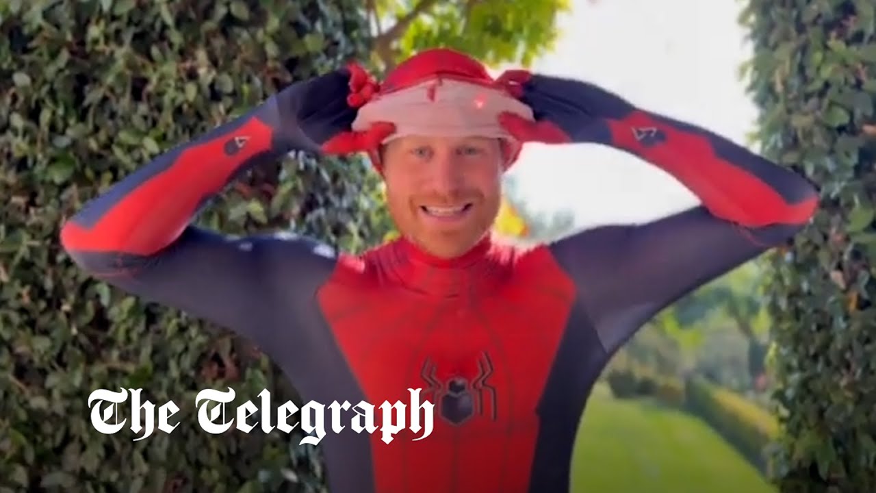 Prince Harry dresses up as Spider-Man in Christmas message to bereaved military children