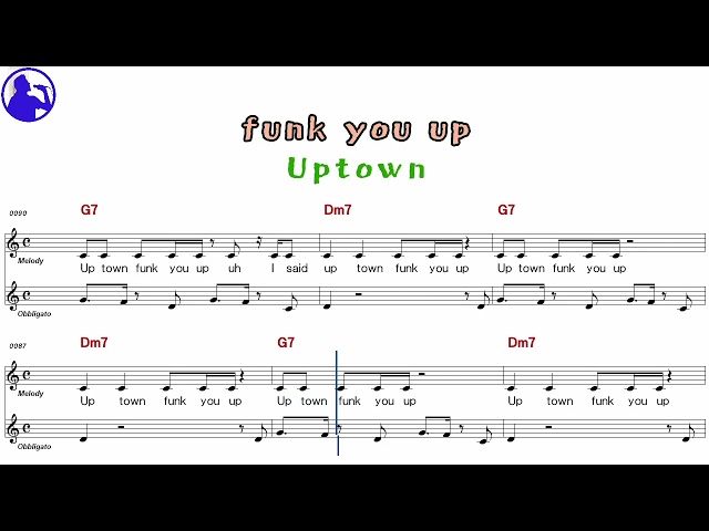 Uptown Funk: The Lyrics with Music Notes