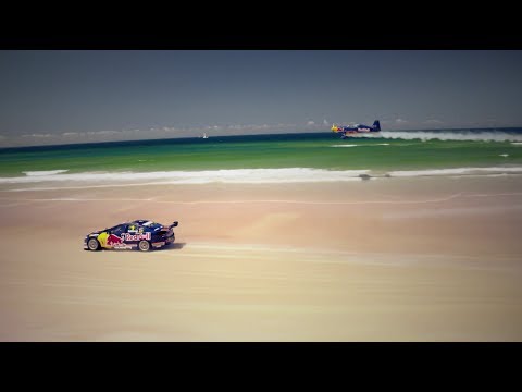 V8 Supercar vs. Airplane race on an Australian beach - UCblfuW_4rakIf2h6aqANefA