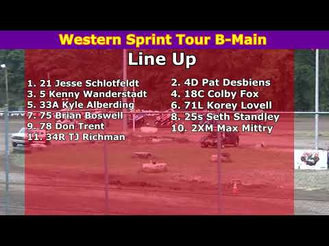 Cottage Grove Speedway, July 30, 2022, Marvin Smith Memorial, Western Sprint Tour B-Main - dirt track racing video image