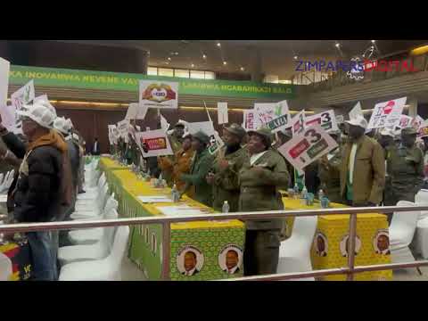 President Mnangagwa enters the main auditorium for the War Veterans League 4th National Assembly