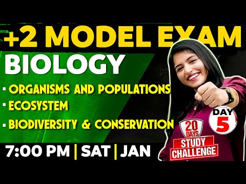 +2 Biology Model Exam | Organisms and Populations | Ecosystem | Biodiversity and Conservation