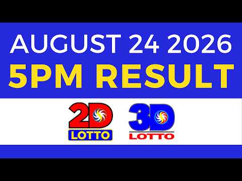 Lotto Result August 24 2026 5PM | EZ2 Swertres PCSO