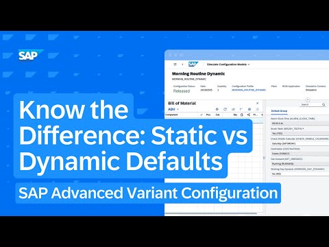 Know the Difference: Static vs Dynamic Defaults | SAP Advanced Variant Configuration
