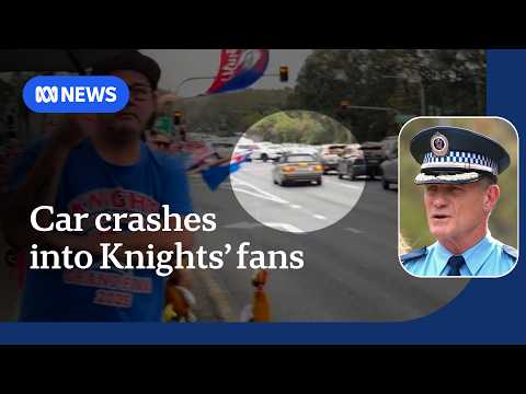 <strong>P</strong>-plater in custody after car crashes into Newcastle Knights’ fans | ABC <strong>NEWS</strong>