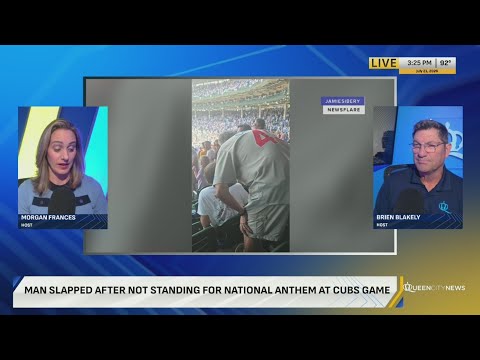 CAUGHT ON CAMERA: Chicago Cubs fan slaps younger fan for not standing during national anthem in vira