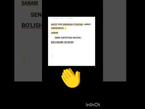 XAYOT SINOVDAN O'TKAZADI....☝️#hayot #motivation #reels #hayotsaboqlari #real