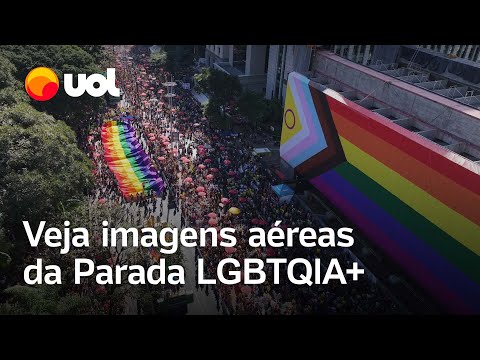 Veja imagens aéreas da Parada LGBTQIA+ na Avenida Paulista