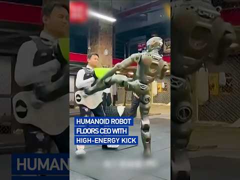 Humanoid robot floors CEO with high-energy kick