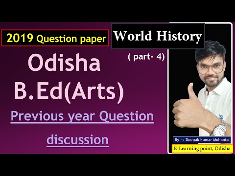 B.Ed. (Arts)/ World History / Previous year Question (part-22)