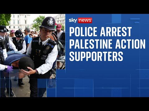 Police make arrests at Palestine Action protest in London