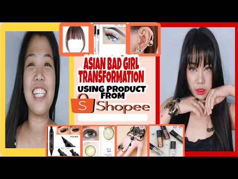 ABG TRANSFORMATION USING MAKEUP AND ACCESSORIES FROM SHOPEE | ASIAN BAD GIRL MAKEUP