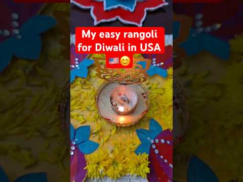 My easy Rangoli diy for Diwali in USA🇺🇸 #ytshorts #diwalidecoration #diwali2025 #diwalifestival