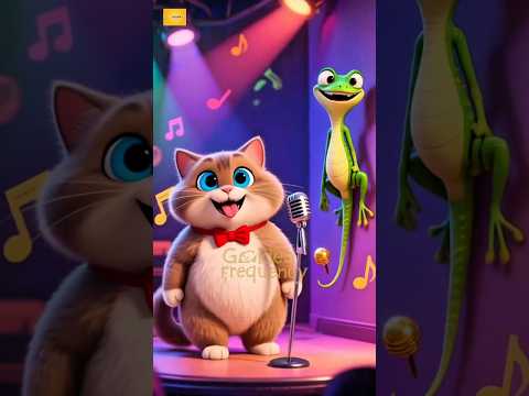Kucing bersama cicak nyanyi cicak cicak didinding#kucinglucu #catsong #shorts