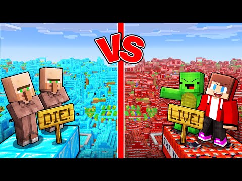 Villagers vs Mikey & JJ Choose the Right Village in Minecraft (Maizen)