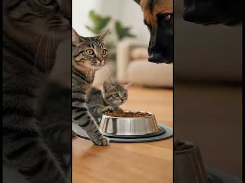 He Tried to Scare the Kitten… Then Mom Showed Up 🐾🔥子猫を脅かそうとした…でもママが現れた。 #cutepets #cute #shorts