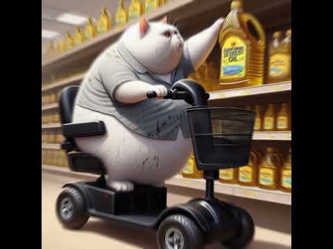 Obese Cat in Wallmart #cat #cartooncat #funny #aiartanimation