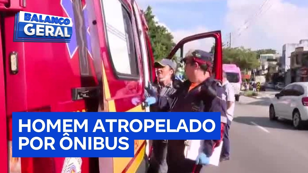 Pedestre tenta atravessar a rua fora da faixa e é atingido por ônibus na zona norte de São Paulo