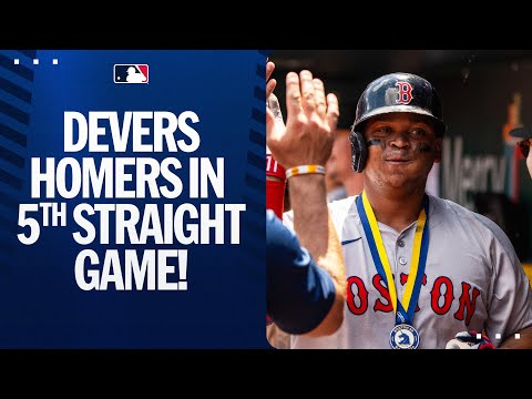 5 STRAIGHT GAMES WITH A HOME RUN FOR RAFAEL DEVERS video clip