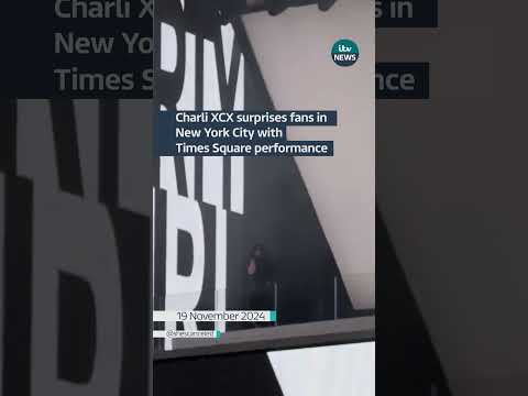 Charli XCX surprises fans in New York City with Times Square performance #itvnews