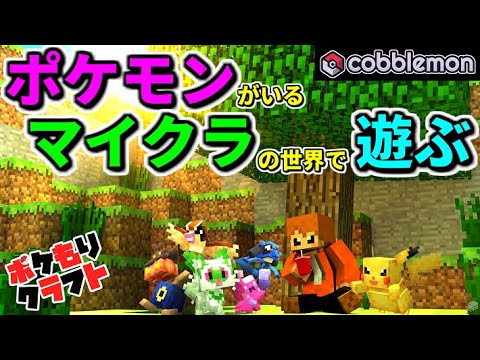 【ポケモン×マイクラ】ポケモンのいるマイクラの世界でまったり生きていきたい【ポケもりクラフト】【コブルモン】