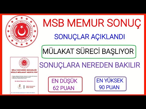 MİLLİ SAVUNMA BAKANLIĞI MEMUR ALIMI SONUÇ DUYURUSU✅MSB SONUÇLARA NASIL BAKILIR MSB MÜLAKAT HAZIRLIĞI