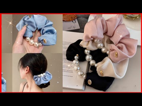✨️NUEVO DISEÑO de Scrunchie 🥰/ Scrunchie con perlas paso a paso / Muy Vendible🤑