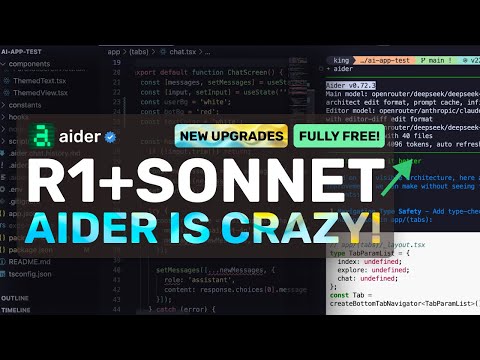Aider (New Upgrades) + R1 / Sonnet Mode + Free APIs: This is THE SOTA FREE AI Coder Right Now!