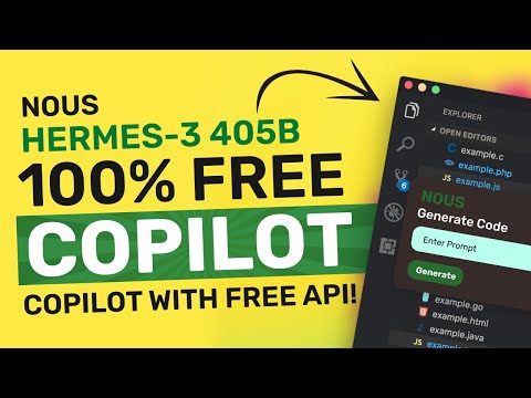 ContinueDev + Hermes-3 405B (Free API) : 100% FREE Copilot based on Free API (BEATS Github Copilot)