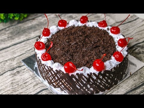 Black Forest Cake Without Oven | Birthday Cake Recipe | Chocolate Lace Cake