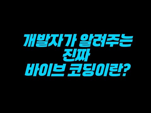 개발자가 알려주는 바이브 코딩이란