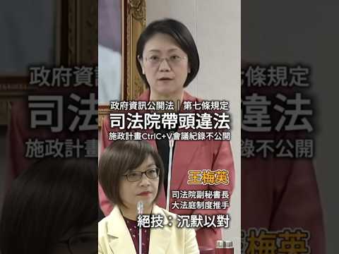【司法黑箱】翁曉玲委員:會議記錄連一般的小學都會公開,司法院如果再研議就是違法了 #翁曉玲 #黃國昌 #司法院 #民進黨