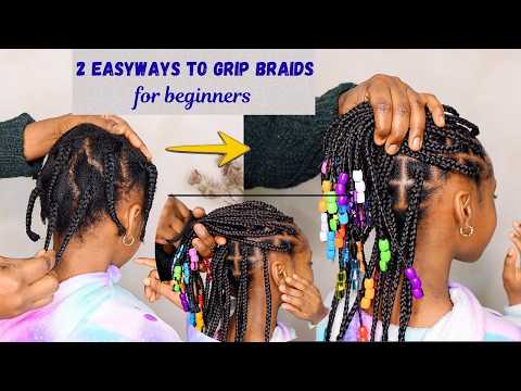 2 Ways to Grip Braids on Kids with Short/Medium Hair. HAIRSTYLE For KIDS WITH SHORT HAIR