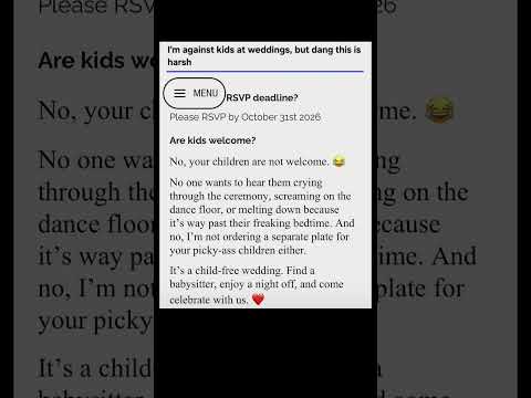 this child-free wedding invite went too far | Subscribe for more #motivation 😊👍