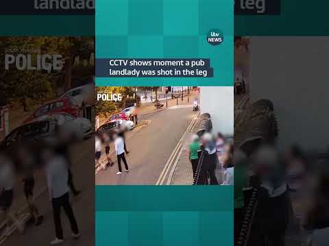 CCTV shows moment a pub landlady was shot in the leg | ITV News