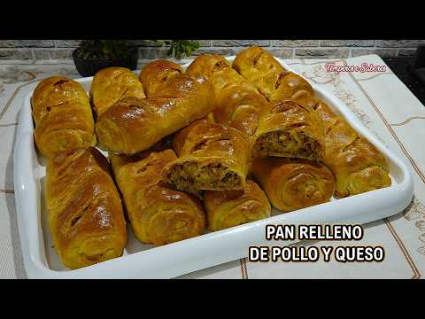PAN RELLENO DE POLLO Y QUESO Tan Delicioso y Fácil de Preparar que es Irresistible te Encantará