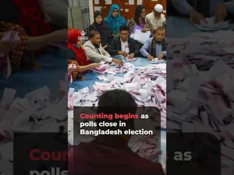 Counting begins as polls close in landmark Bangladesh election | AJ#shorts