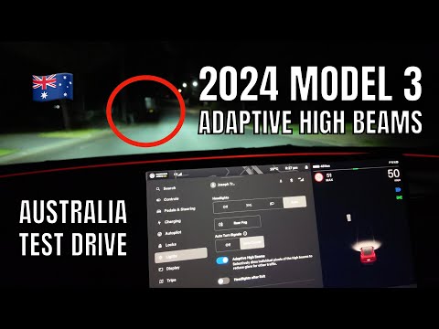 2024 Tesla Model 3 Adaptive Headlights Highland Update Australia Test