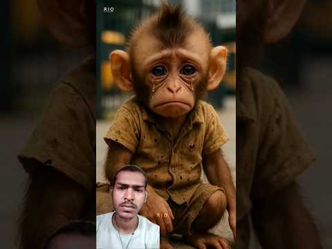 Poor monkey's school 🏫 entry shock everyone 😱 #ai #animahal #emotionalstory