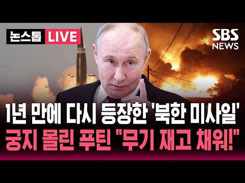 [🔴속보] 러시아 우크라 대공습 1년 만에 다시 등장한 '북한 미사일'..궁지에 몰린 푸틴 "무기 재고 채워!" / SBS 뉴스속보