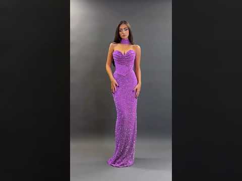 To order this lilac dress DM A captivating strapless evening gown crafted in shimmering lilac