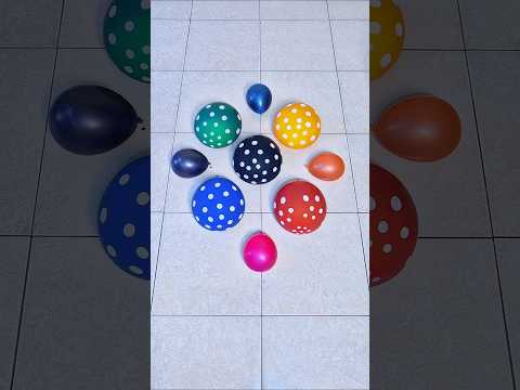 Black Red Yellow Green Blue and 4 Mini Balloon Bursting Satisfying