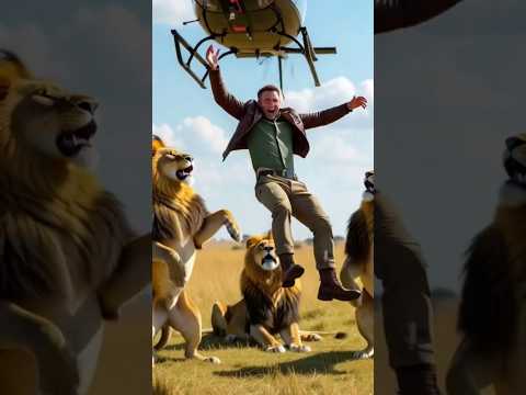Men fell into the group of lions #shortsfeed #shortvideo #shorts #wildlife