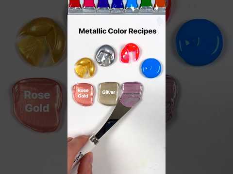 Metal color recipes ✨#colormixing #paintmixing #tappingsounds #asmrart #satisfying #satisfyingart