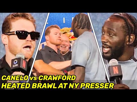 HEATED! Canelo vs Crawford BRAWL • FULL NY PRESS CONFERENCE & FACE OFF during FANATICS FEST