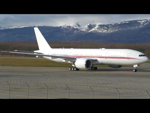 4K | A6-HHH Dubai Air Wing Boeing 777-200LR takeoff at Geneva/GVA/LSGG