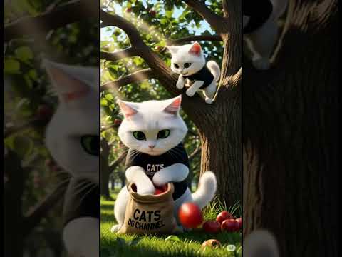 POOR Cat! They just want Apples!, But? #short, #cat, #funnyanimal.