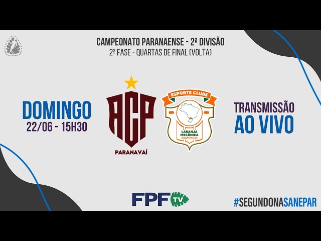 Na FPF TV você acompanha AO VIVO e DE GRAÇA a Segundona Sanepar!PARANAVAÍ X LARANJA MECÂNICA- QUARTAS DE FINAL (VOLTA). 
Siga nossos perfis nas redes sociais: @federacaopr
Curta, comente e ative as notificações para não perder nenhum lance!

| É Paranaense? É FPF TV! |